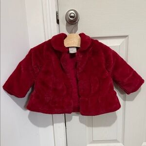 First Impressions Plush Red Kids Coat